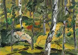 Rigmor Widell Clarke, MacNair Island [Lac La Ronge], 1991, oil on canvas