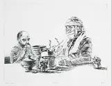 Ivan Eyre, Tea Time #23/75, etching on paper