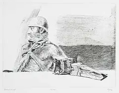 Ivan Eyre, Beard Wrap #14/75, etching on paper