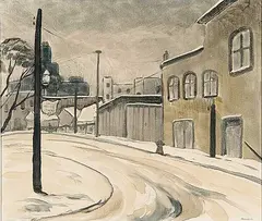 Albert Franck, Untitled - Around the Bend, 1951, lithograph on paper