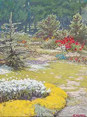 Keith Holmes, Summer Garden, 1985, acrylic on canvas