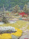 Keith Holmes, Summer Garden, 1985, acrylic on canvas