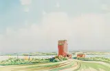 Robert Newton Hurley, Untitled - Grain Elevator in Spring