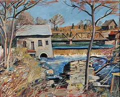 Robert Stewart Hyndman, Untitled - The Old Mill, oil on wood board