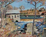 Robert Stewart Hyndman, Untitled - The Old Mill, oil on wood board