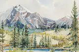 Kay Mais, Pyramid Mt. Jasper, watercolour on paper