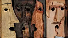 Madeline Moire, Voices, 1973, wood construction