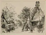 H. Ivan Neilson, Ecurietel Village, Quebec, 1919, etching on paper