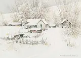 Harold Demont Olsen, Untitled - Winter Homestead, watercolour on paper