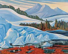Michael Pisko, Columbia Icefields, oil on board