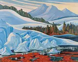 Michael Pisko, Columbia Icefields, oil on board