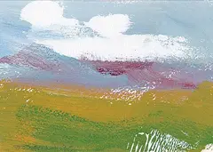 Jack Pollock, Untitled - Abstract Landscape with Purple Mountains, 1990, acrylic on paper