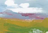 Jack Pollock, Untitled - Abstract Landscape with Purple Mountains, 1990, acrylic on paper
