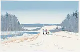 Peter Shostak, Who Else is Coming? #17/100, 1989, colour silkscreen on paper