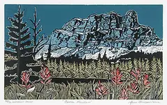 June Thomsen, Castle Mountain #45/70, 2002, colour wood block on paper