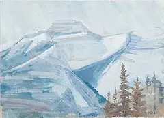 Ina D.D. Uhthoff, Snow Covered N.T. Scene, watercolour on paper