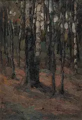 Florence Gertrude Vale, The Hillside, oil on canvas board