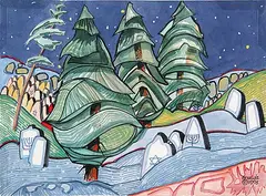 Armand Frederick Vallee, Untitled - Trees at Night, 1993, watercolour on paper