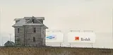 John Webster, House and Two Billboards, 1977, watercolour on paper