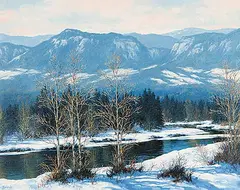 Merv Brandel, Winter Blues, oil on canvas