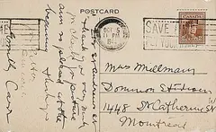 Emily Carr, Mrs. Millman, Thank you Very Much for Cheque..., 1944, postcard