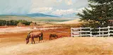 Richard Audley Freeman, Ranching Country, oil on wood board