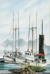 Comox by Harry Heine, 1972, watercolour on paper, sold May 2011