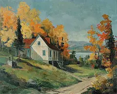 Joyce Kellock, Autumn Afternoon, Ste Margerite, oil on canvas