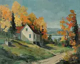 Joyce Kellock, Autumn Afternoon, Ste Margerite, oil on canvas