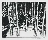 A. Y. Jackson, Winter Night #82/100, 1925, relief print on paper