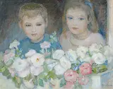 Estelle Muriel Kerr, Untitled - Flowers for Mother, oil on canvas board