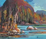 Louise Lecor Kirouac, Luminosite d'Automne, oil on canvas