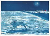William Kurelek, A Prairie Winter's Night #5/50, colour lithograph on paper