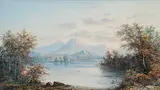 Henry Nesbitt McEvoy, Untitled - Still Mountain Lake, oil on paper board