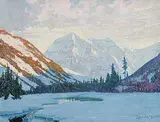 Lorne Kidd Smith, Untitled - Spring Comes to the Rockies, oil on paper board