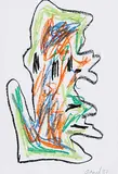 Karel Appel, Bird, 1967, crayon on paper
