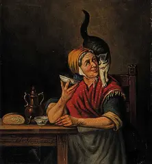 Charles Venneman, Untitled - Feeding Time, 1850, oil on wood panel