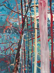 Laurel J.V. Cormack, Untitled - Colourful Forest, 1987, acrylic on canvas