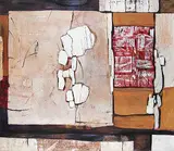 Franklin Herbert Palmer, Petroglyphs on Rock Wall, Southern Alberta, oil on canvas
