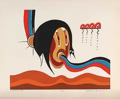 Jackson Beardy, Bird Wind II #A/P, 1976, colour silkscreen on paper