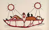Blake Debassige, Man Floating #65/95, 1976, colour silkscreen on paper