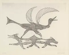 Johnniebo Ashevak, Untitled - Spirit Birds #12/50, etching on paper