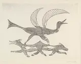 Johnniebo Ashevak, Untitled - Spirit Birds #12/50, etching on paper