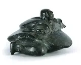 Tuna Iquliq, Untitled - Giving Birth, 1970, black stone carving