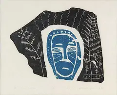 Josie Papialuk, Mask #11/30, 1968, stonecut on paper