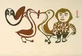 Lucy Qinnuayuak, Child with Captive Bird #17/50