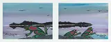 Eddy Munroe, Untitled - Frogs on the Lily Pond, 1997, acrylic and watercolour on paper