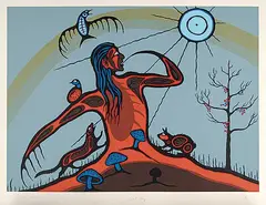 Carl Ray, Animal Spirit #75/98, colour silkscreen on paper