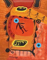 Noah Sainnawap, The Shaman's Doll, 1985, acrylic on canvas