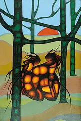 Cecil Youngfox, Untitled - Lovers in the Spring, 1981, acrylic on canvas